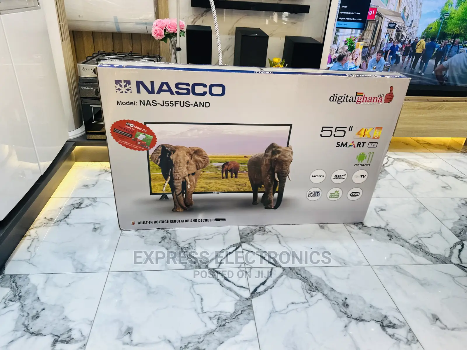 Inbuilt Satellite Decoder Nasco UHD 55”Smart Tv 