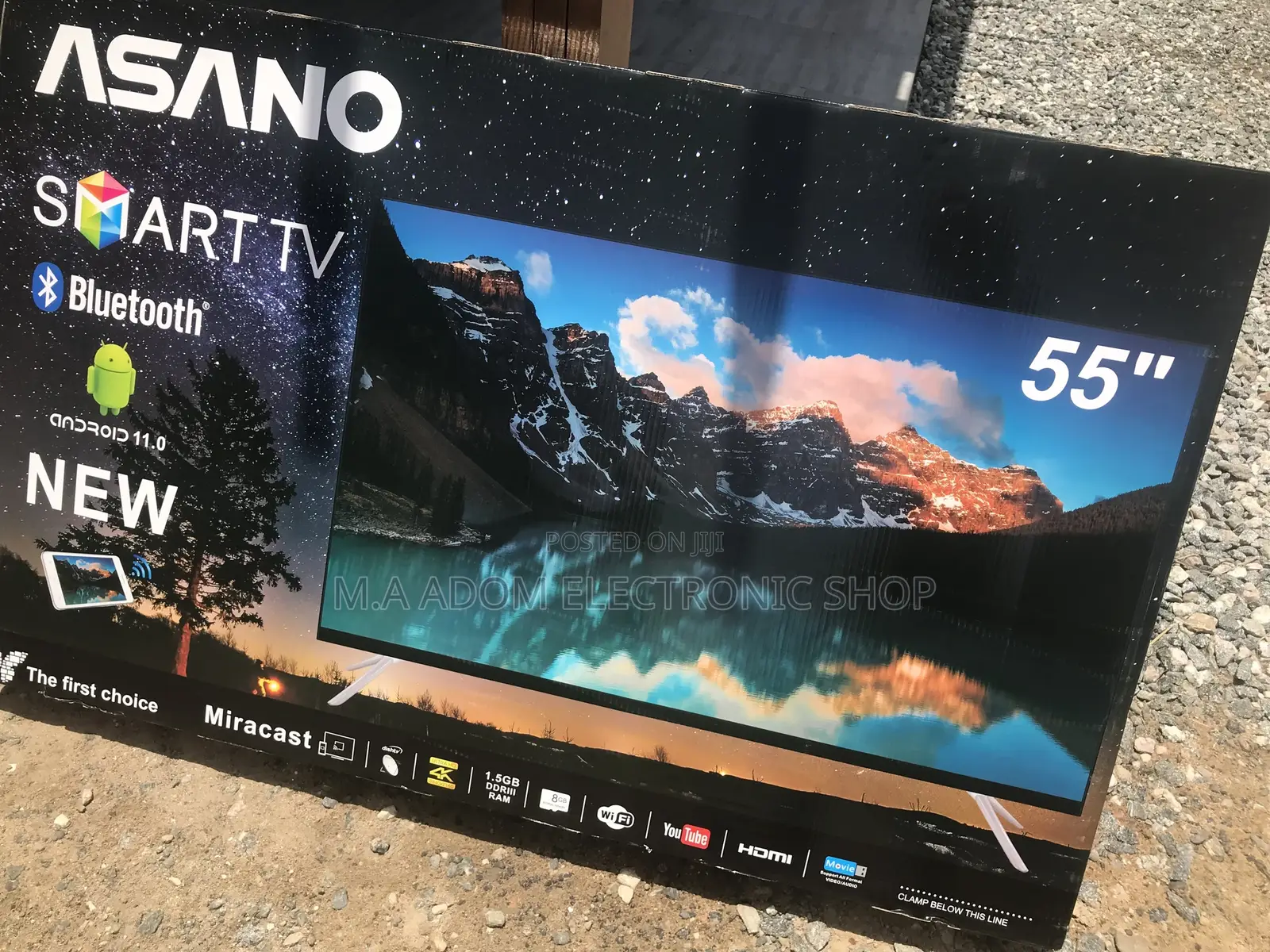 Get Available Asano 55′′ UHD Smart Satellite TV