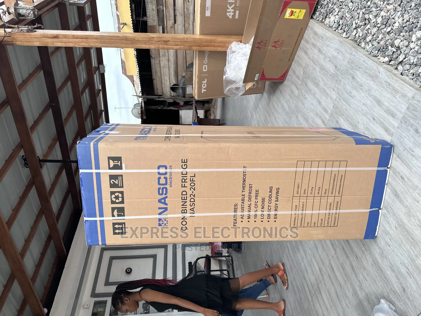 Nasco Tempered Glass Shelves Double Door Fridge Nasd2-20fl