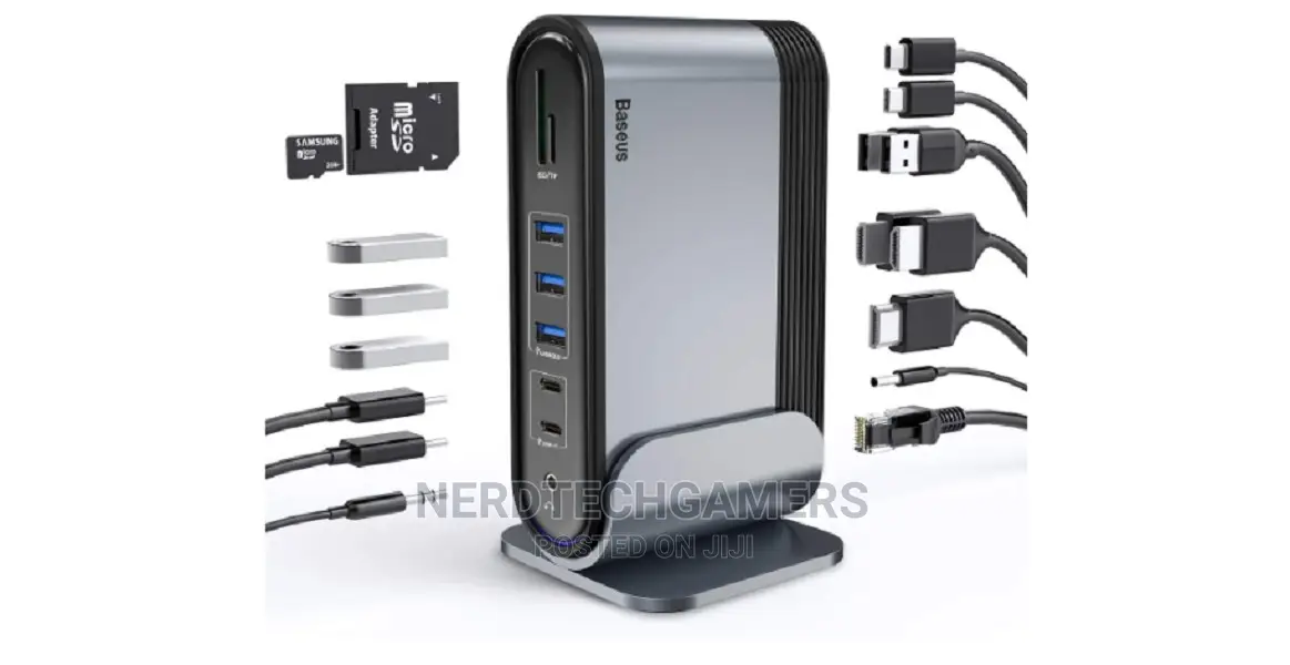 Baseus 17-in-1 USB C Docking Station to Cast on 3 Monitors