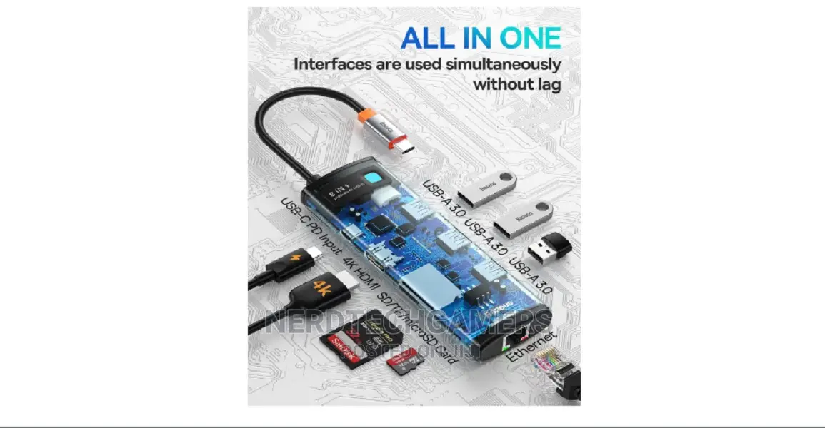 Baseus 8-in-1 Usb C Hub Docking Station, Usb C Adapter.