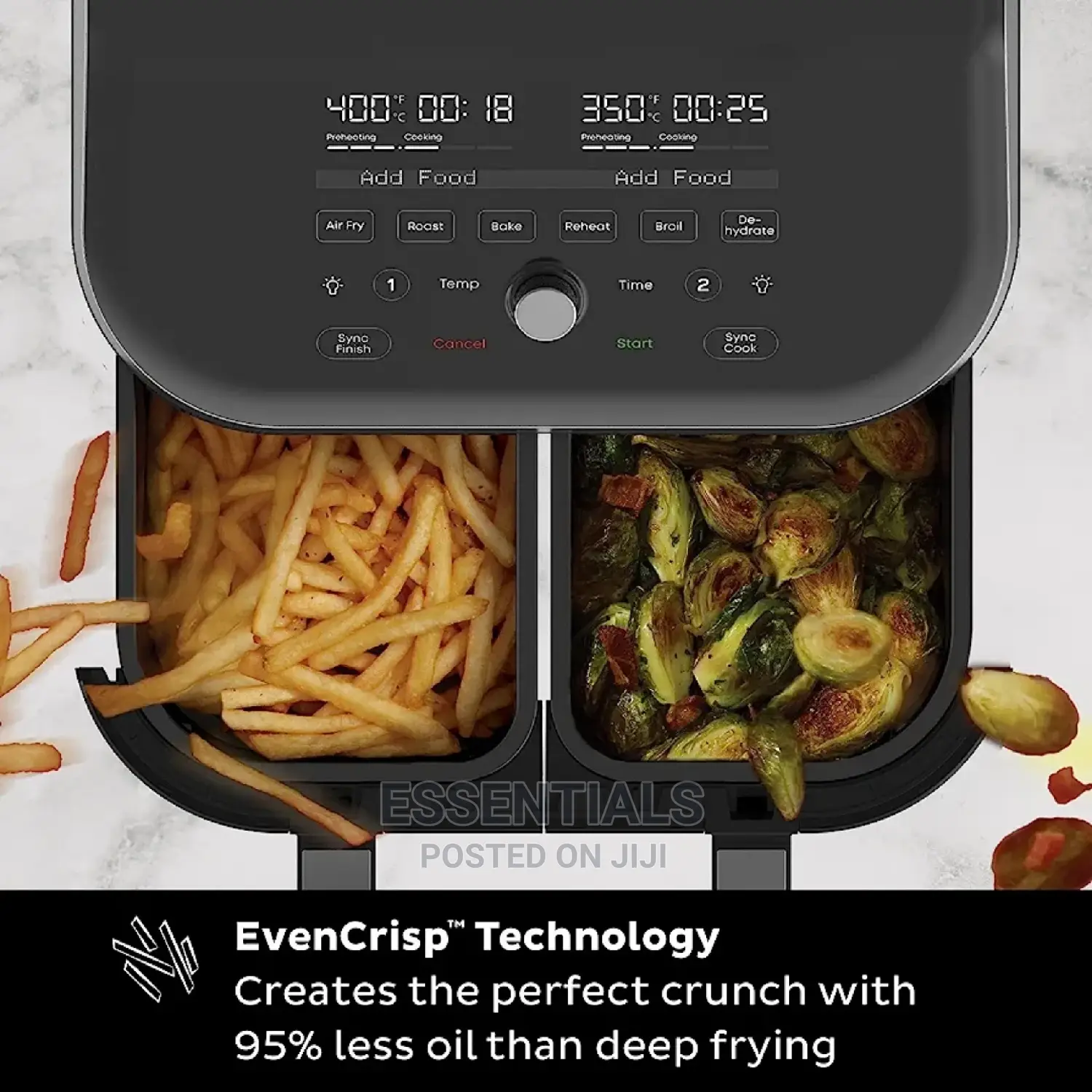 Instant Vortex Black 8-in-1 Dual Basket Air Fryer - 7.6L