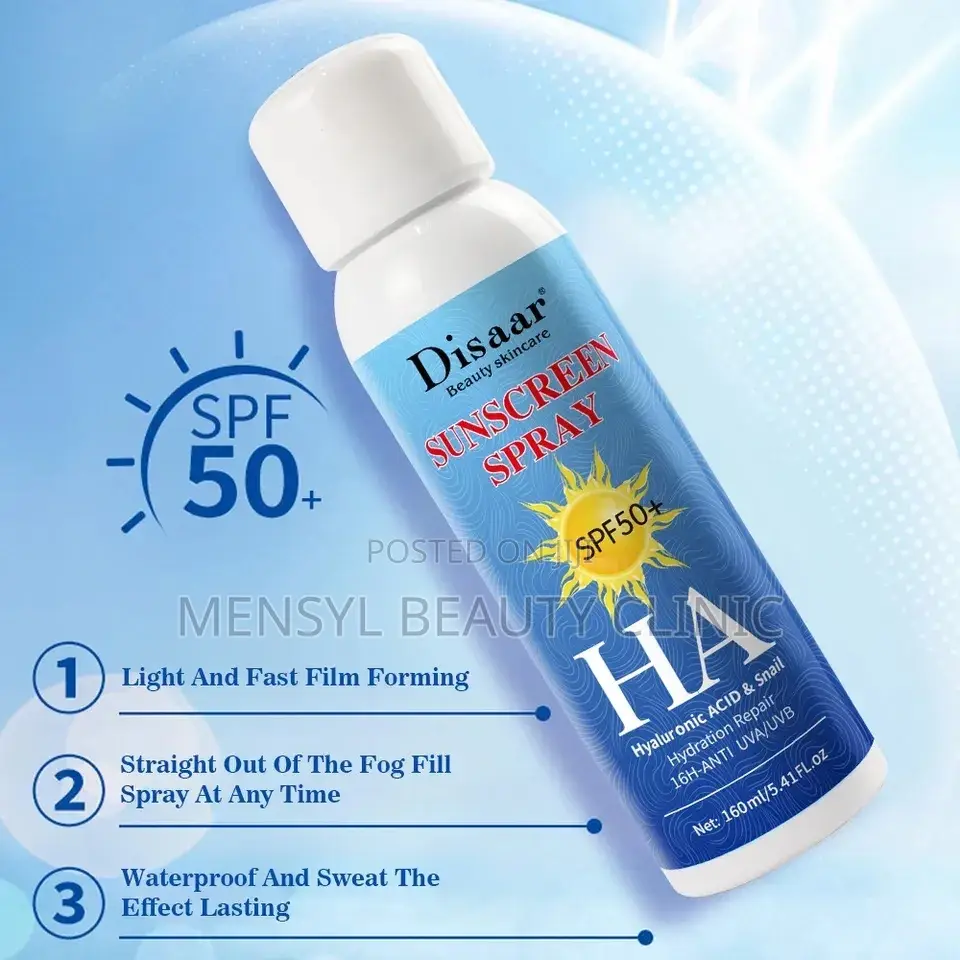 DISAAR Sunscreen Spray SPF50+ HA Hyaluronic Acid UVA/UVB 1