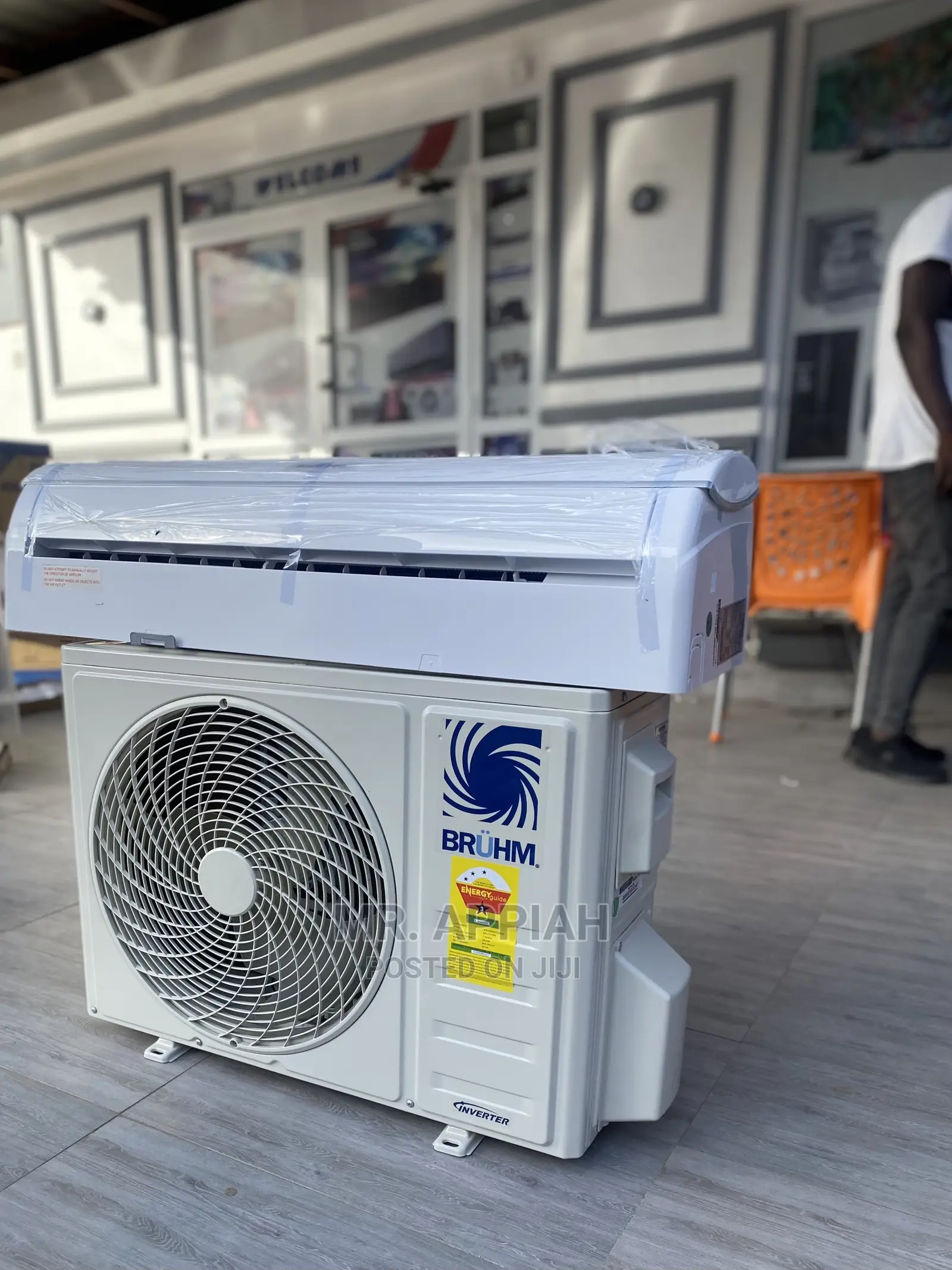 (White)Bruhm Air Conditioner Works Faster and Saves Energy,