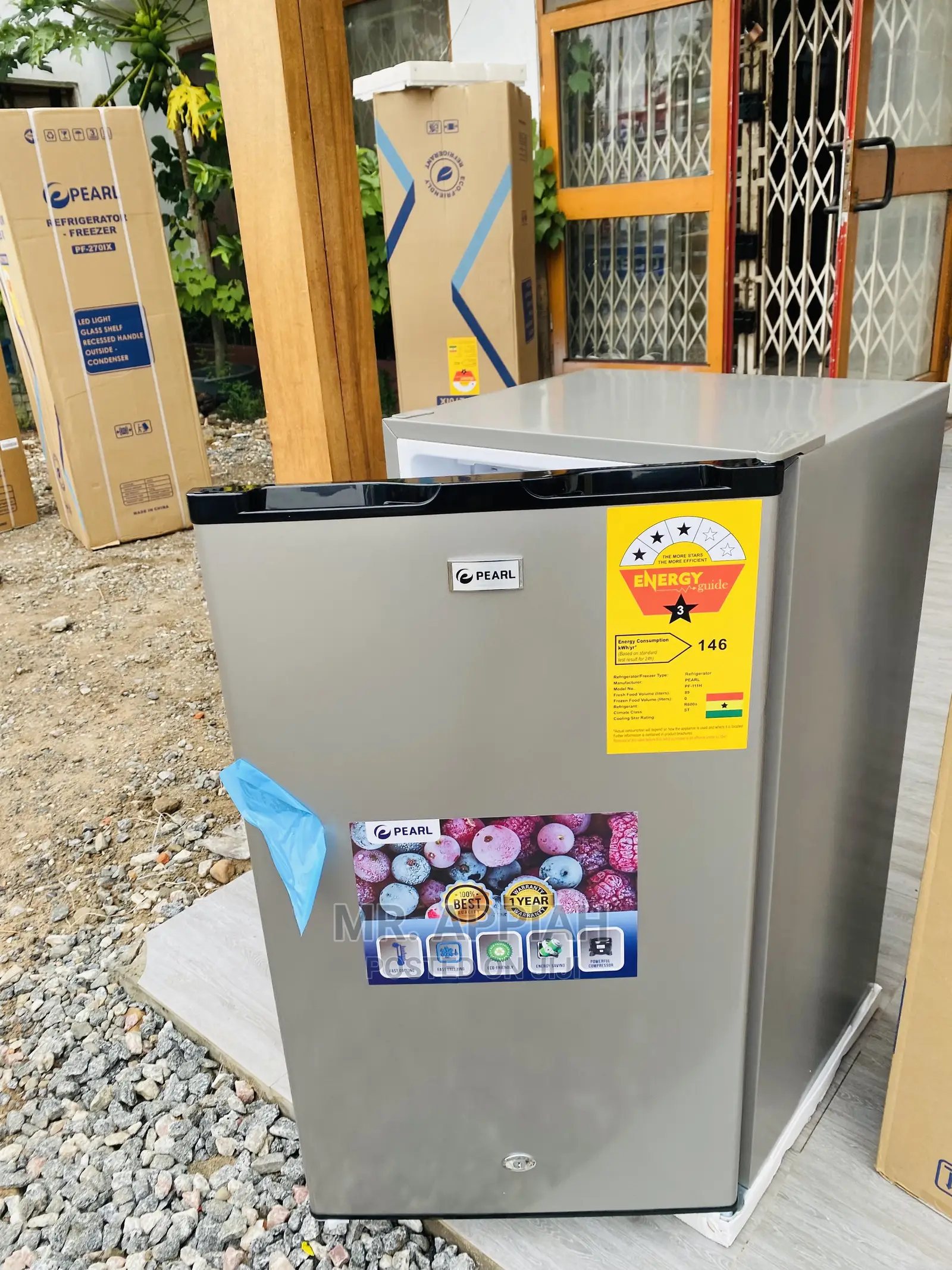 Affordable Pearl Refrigerator With Top Freezer(Gray Color).