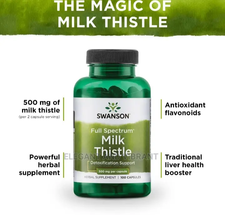 Swanson Milk Thistle Seed Capsules, 500 Mg, 100 Count