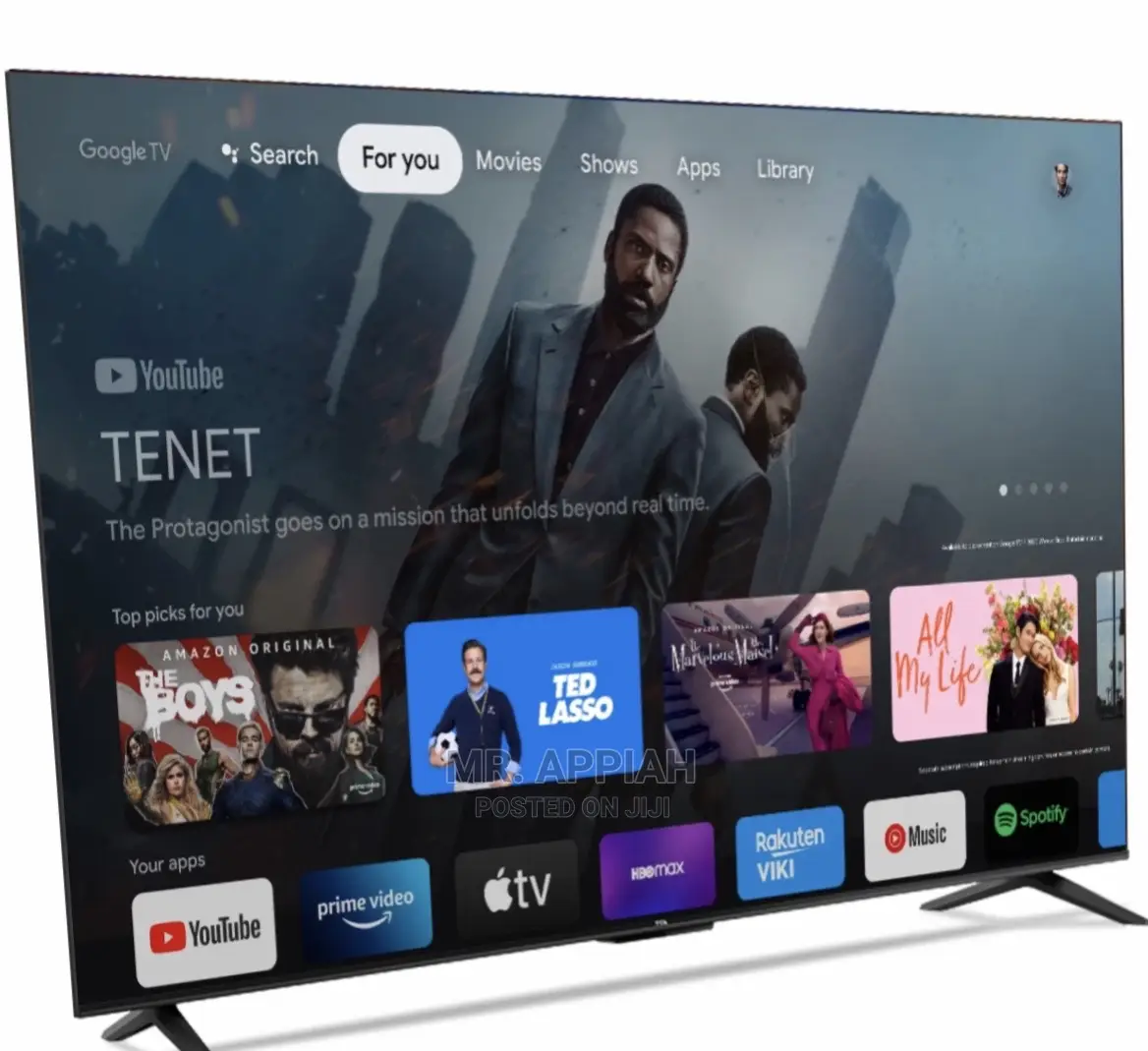 Authentic TCL 189.5cm,75 Inch Hd Smart LED Tv(75P635)Black.