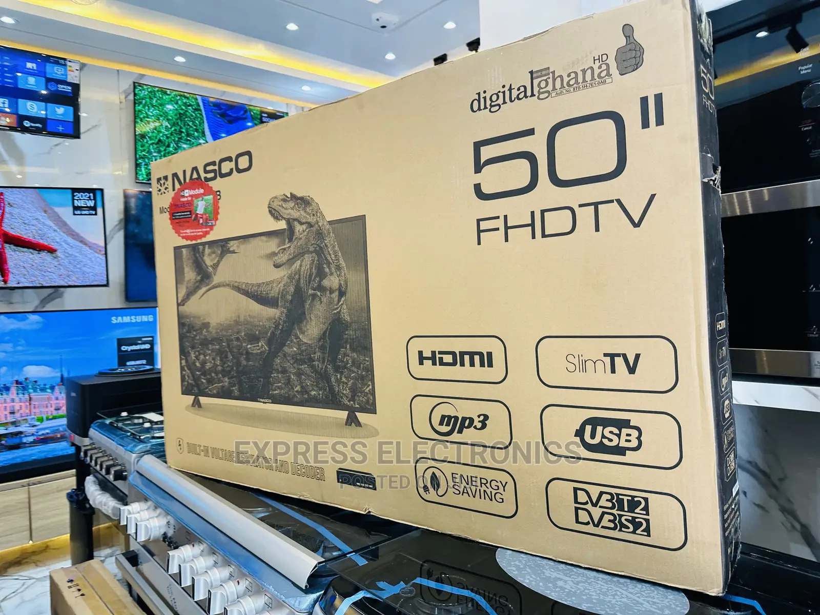 10gig Home of Electronics FHD Satellite Digital Nasco 50”