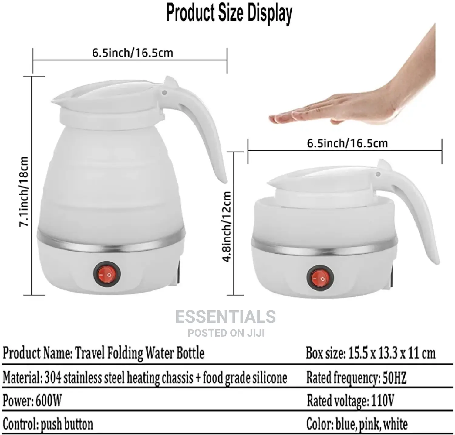 Foldable Portable Kettle/Travel Kettle Food Grade Silicone,