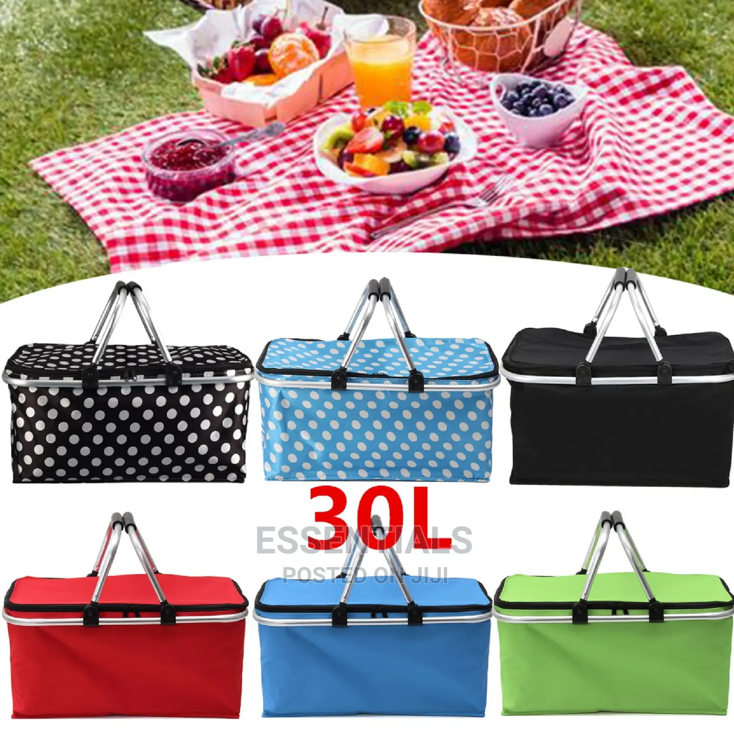 Picnic Basket Lightweight Insulated Cooler Bag Large Size