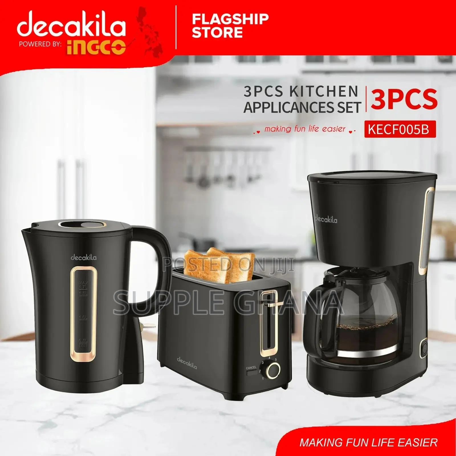 KECF005B 3pcs Kitchen Applicances Set Coffee Kettle Kettle