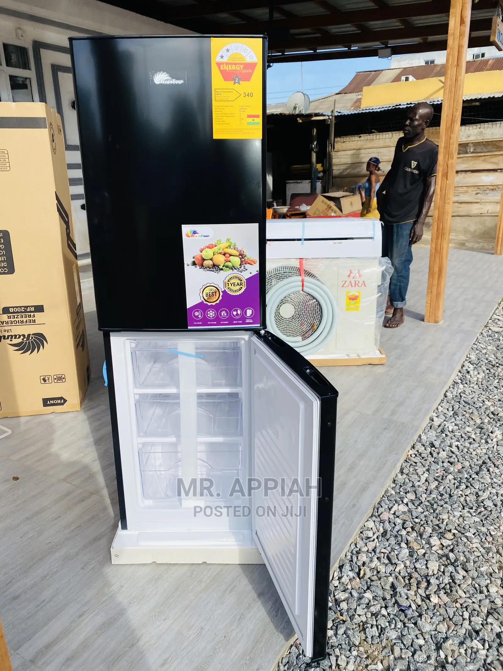 Newly in Stock Rainbow Double Door Fridge(Rf-200b)140ltr 