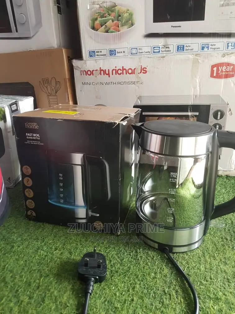 George Home 1.7l Smoked Glass Kettle From Uk 