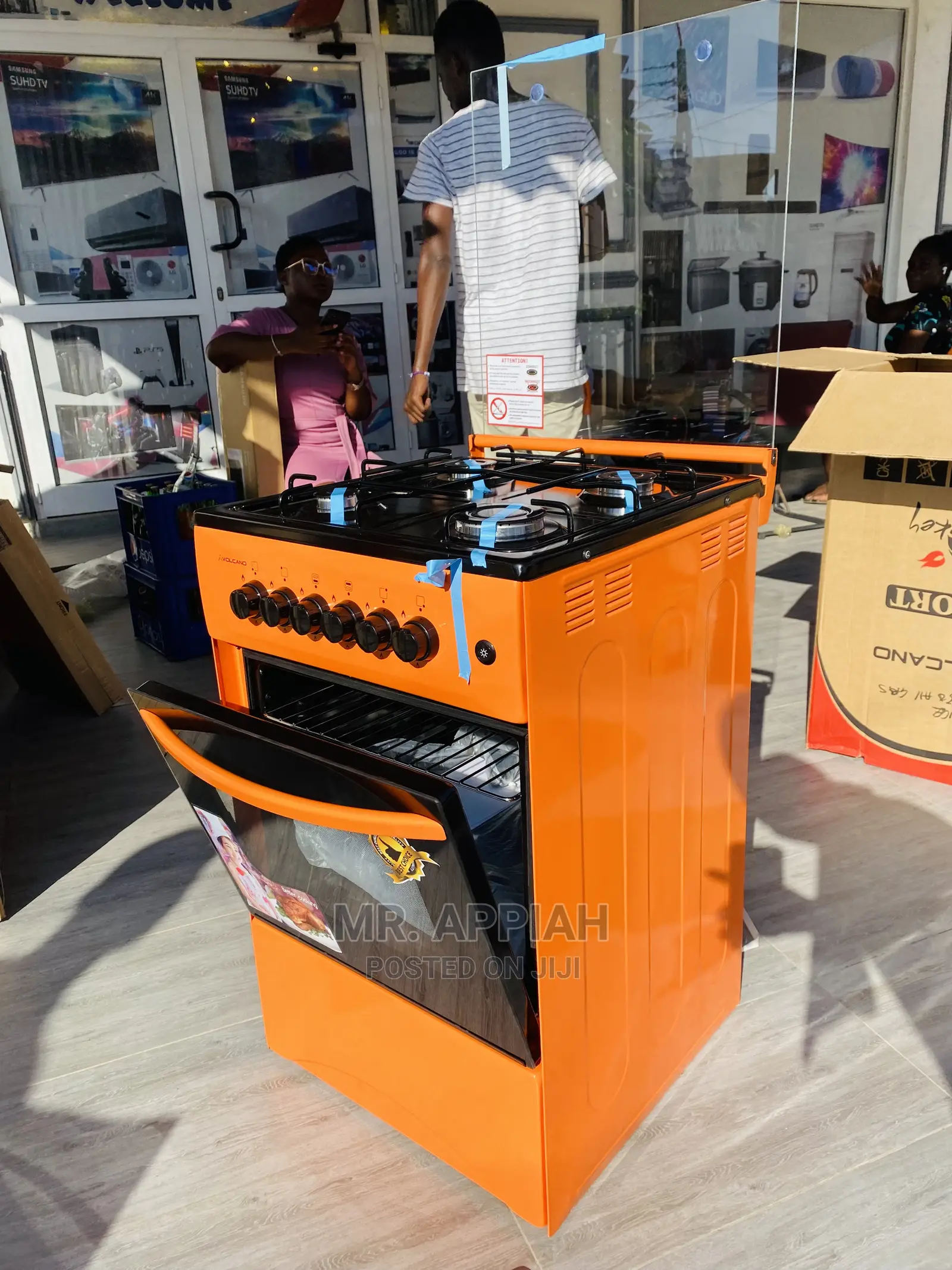 Classic Design Volcano 50*50 4 Gas Burner,Orange.