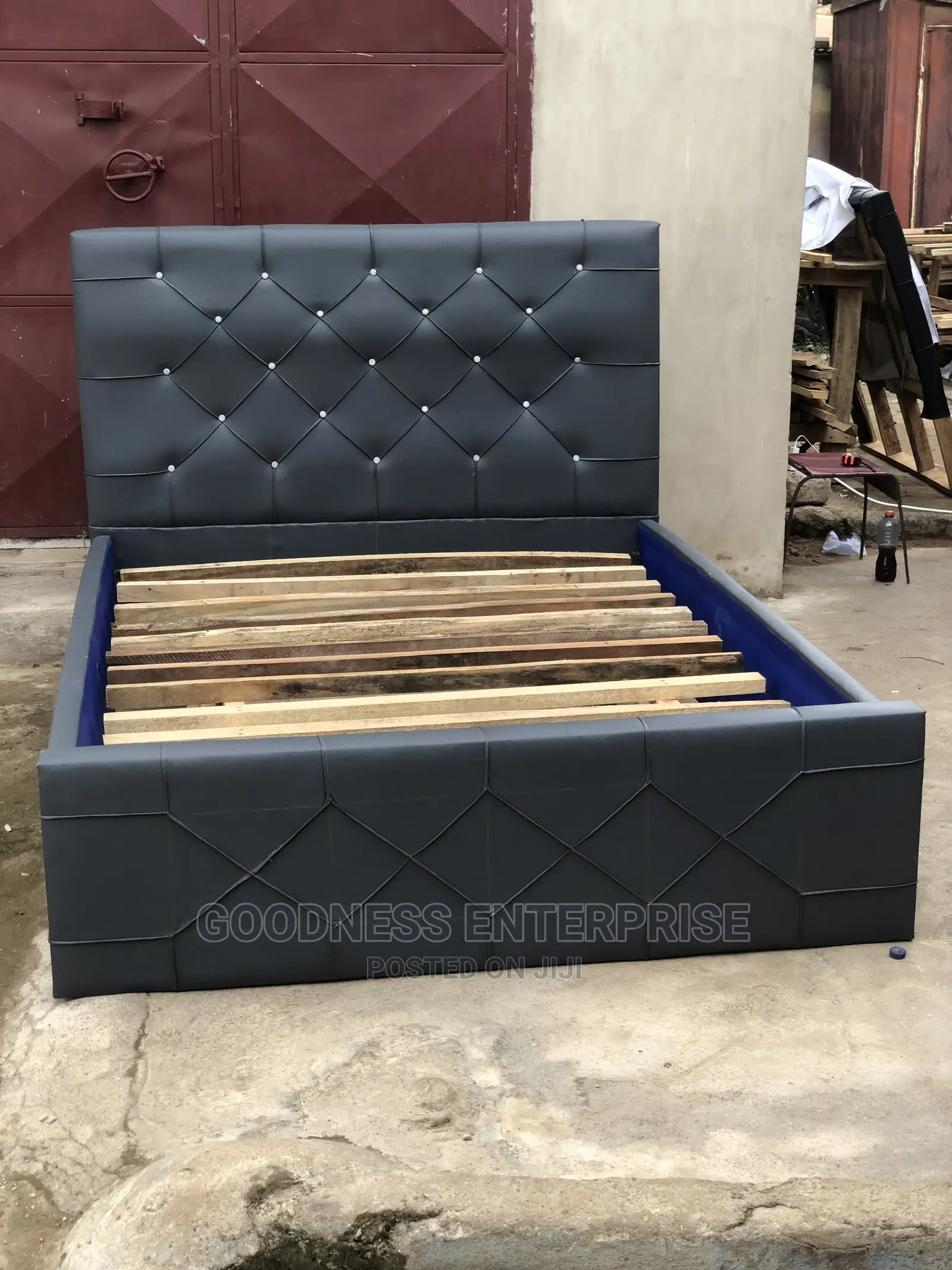 Ash Double Leather Bed Frame