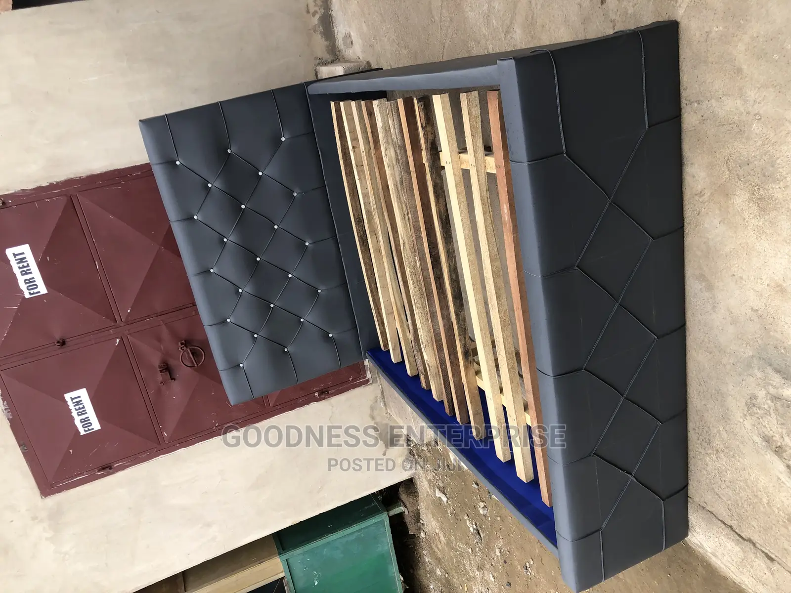 Ash Double Leather Bed Frame
