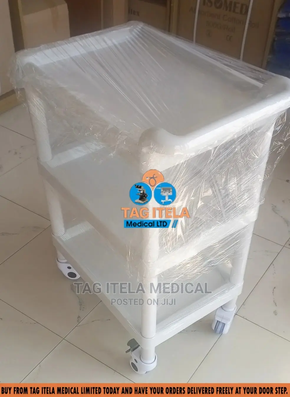 Medicine Trolley (3 Steps Plastic)