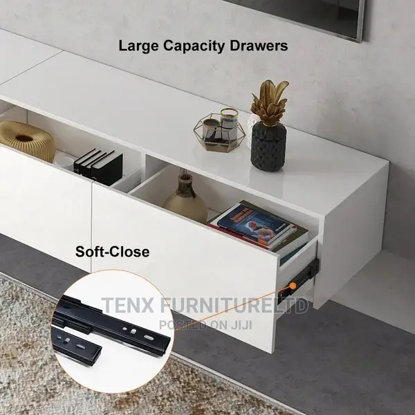 LED Floating Entertainment Center TV Stand Wall Mount UNIT