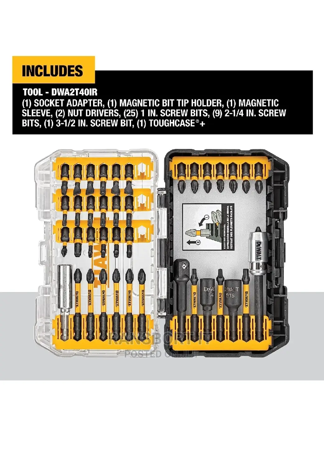 Dewalt Screwdriver Bit Set, Impact Ready, Flextorq, 40-Piece