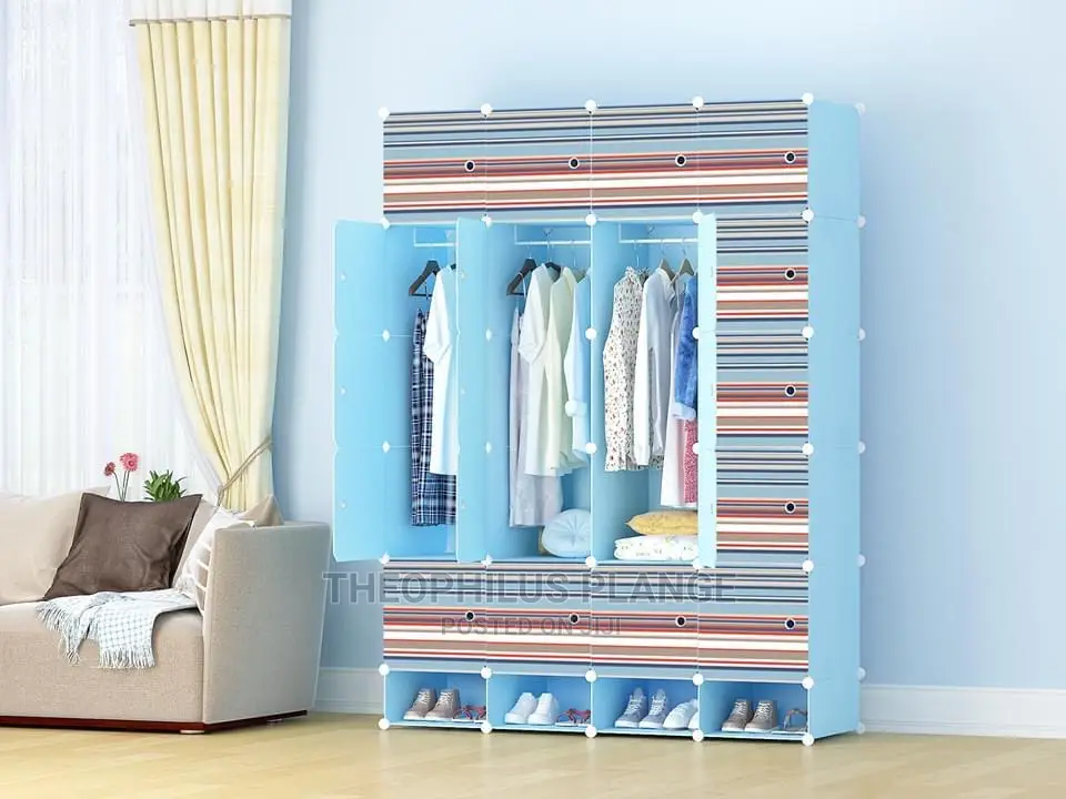 16 Cubes Plastic Wardrobe With Additional Shoe Space.