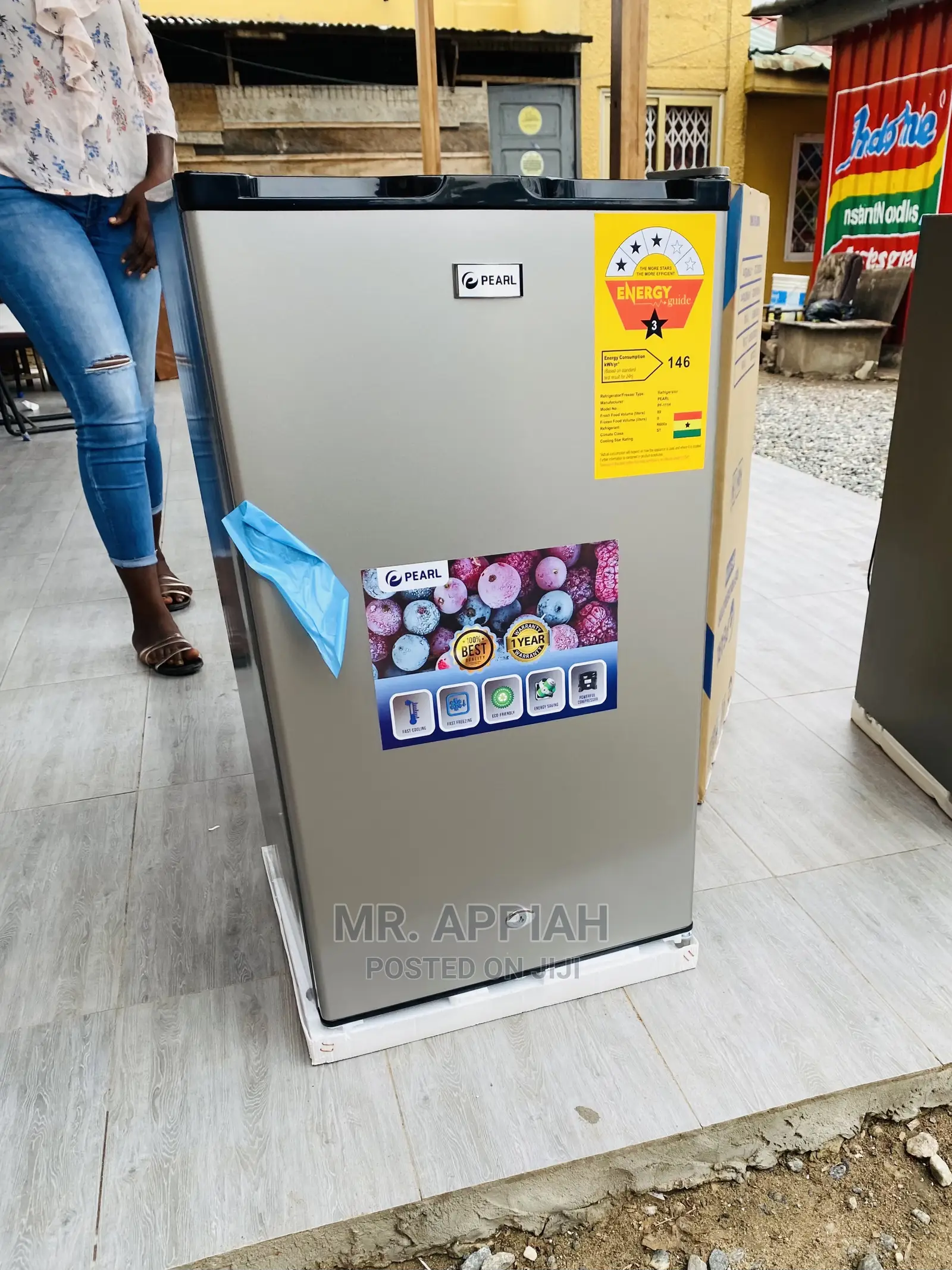 Fast Chilling Pearl 80ltr Top Freezer Fridge(PF-108)Gray.