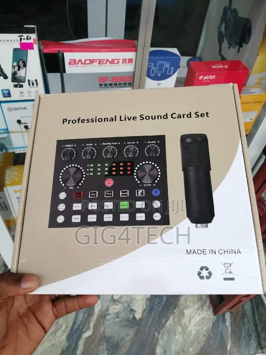 Bm800 Live Microphone With V8s Sound Card and Stand