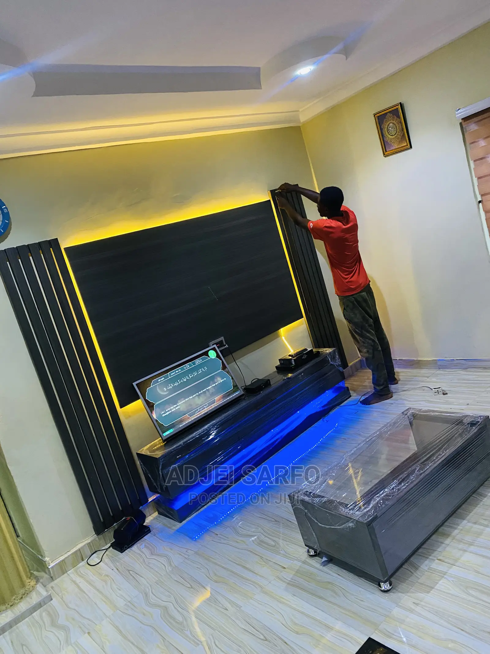 Original Led Tv Stand With Led Tv Board and Center Table