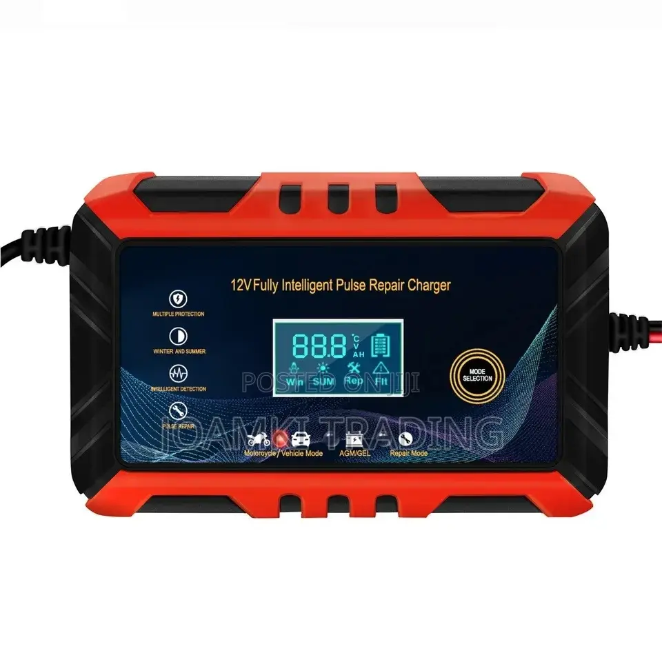 Car Battery Charger,12v Intelligent Pulse Repair LCD Display