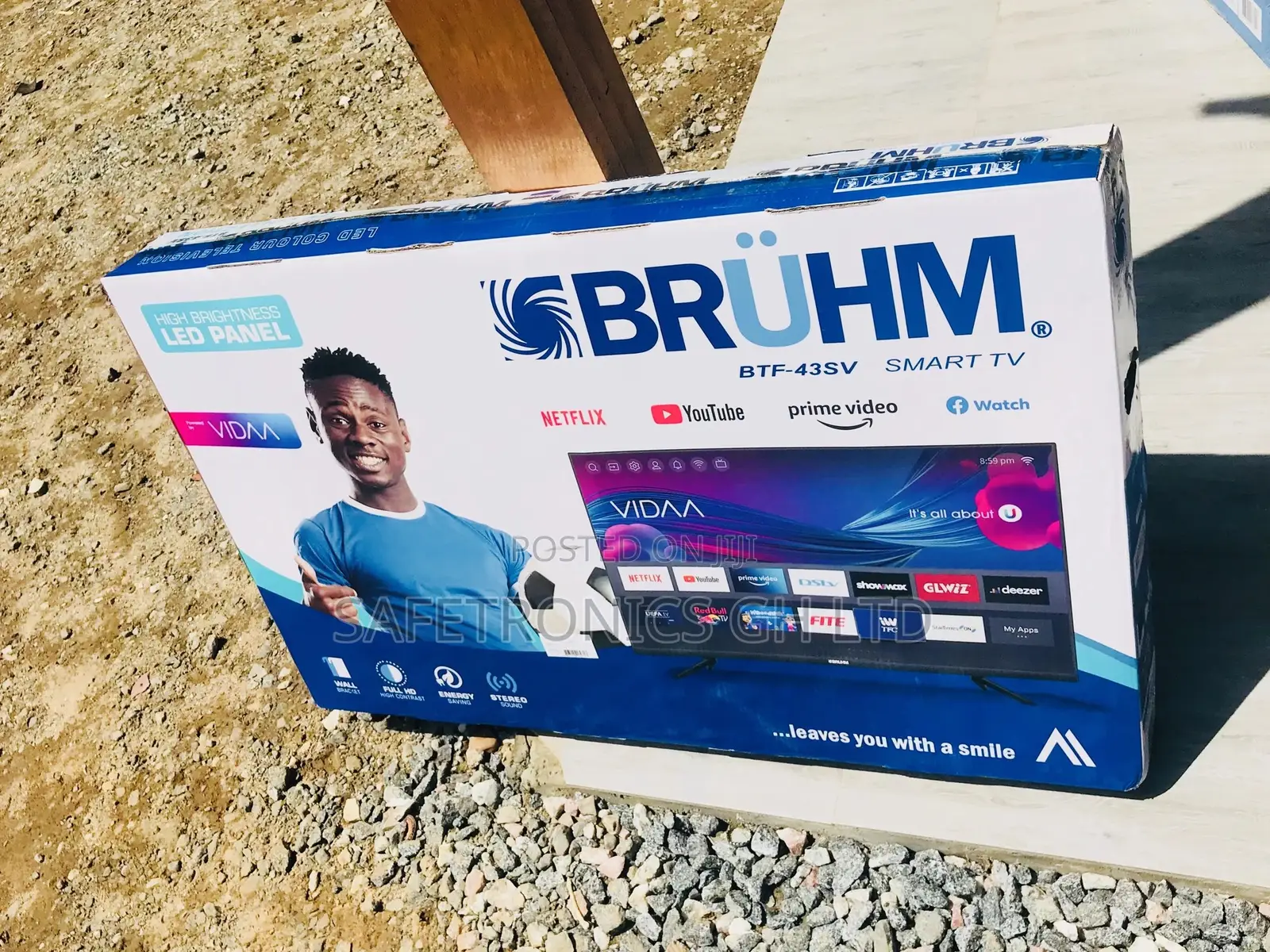 Long Lasting Durability 43 Inches Glossy Bruhm LED Tv 