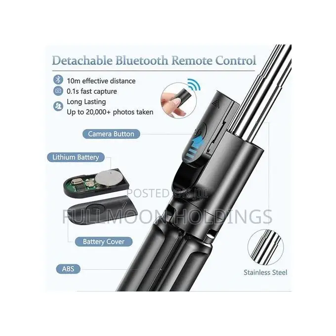Bluetooth Selfie Stick + Fill Light +Shutter Remote