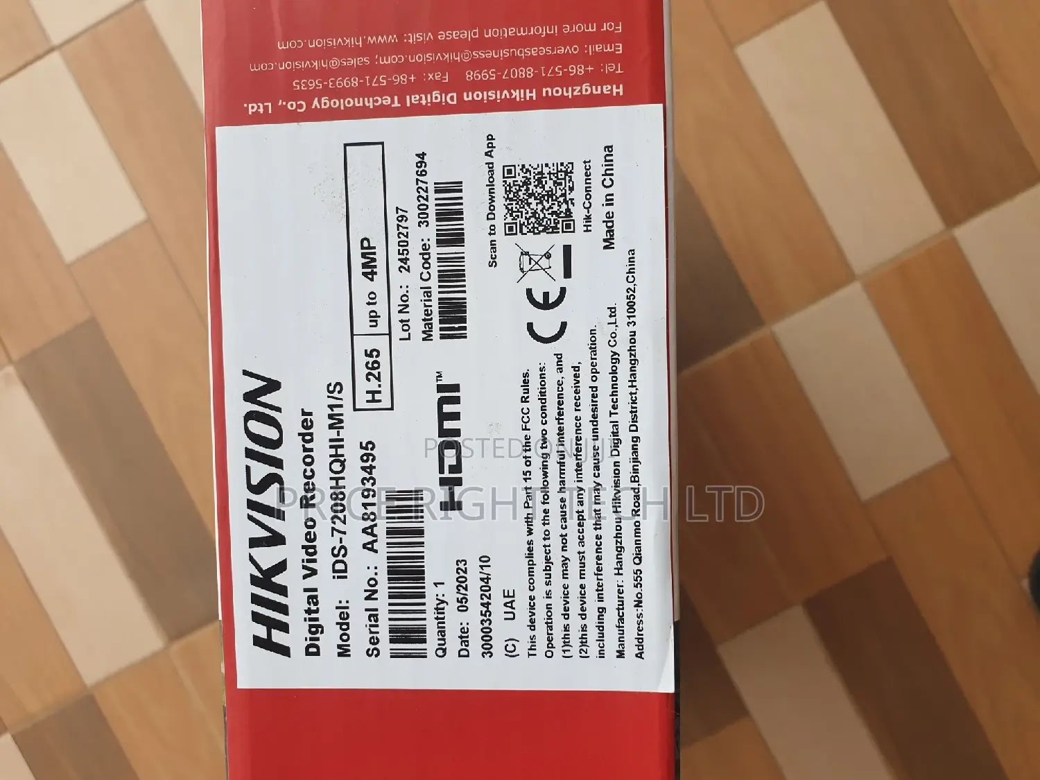 Hikvision DVR 8 Channel 4MP Ids-7208hqhi-M1/S