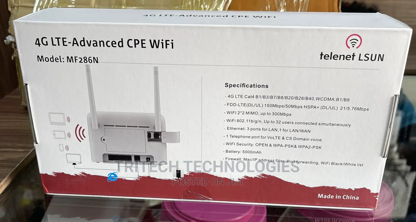 Telenet 300mbps-4g Lte Wilress Wifi Router With 5000 Battery