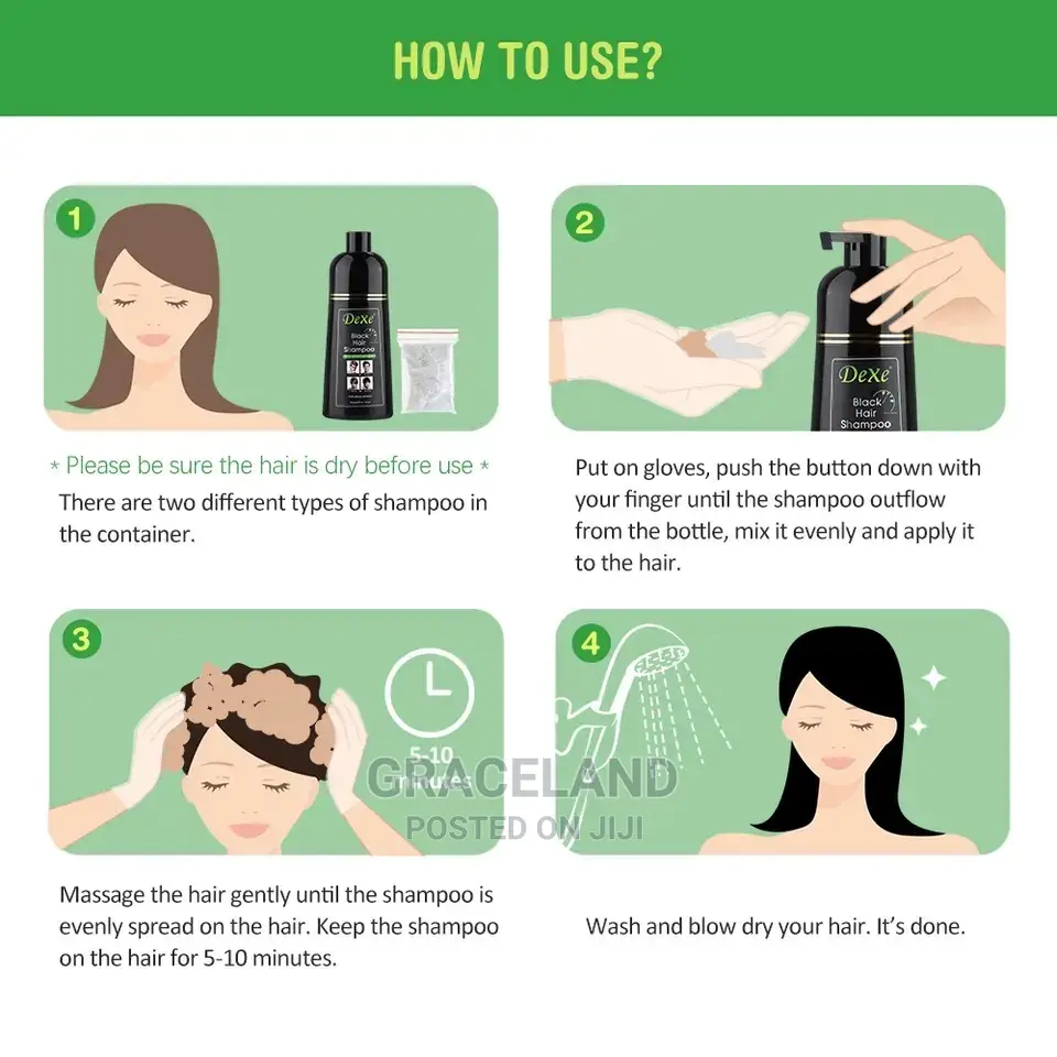 Black Dyed Shampoo Black Hair Dye Herbal Ingredient