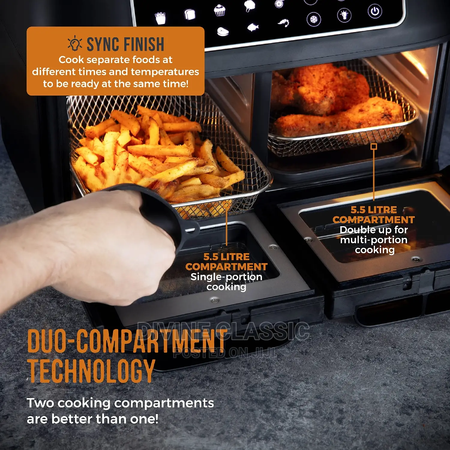 11lit Tower Vortx Vizion Dual Compartment Air Fryer Oven