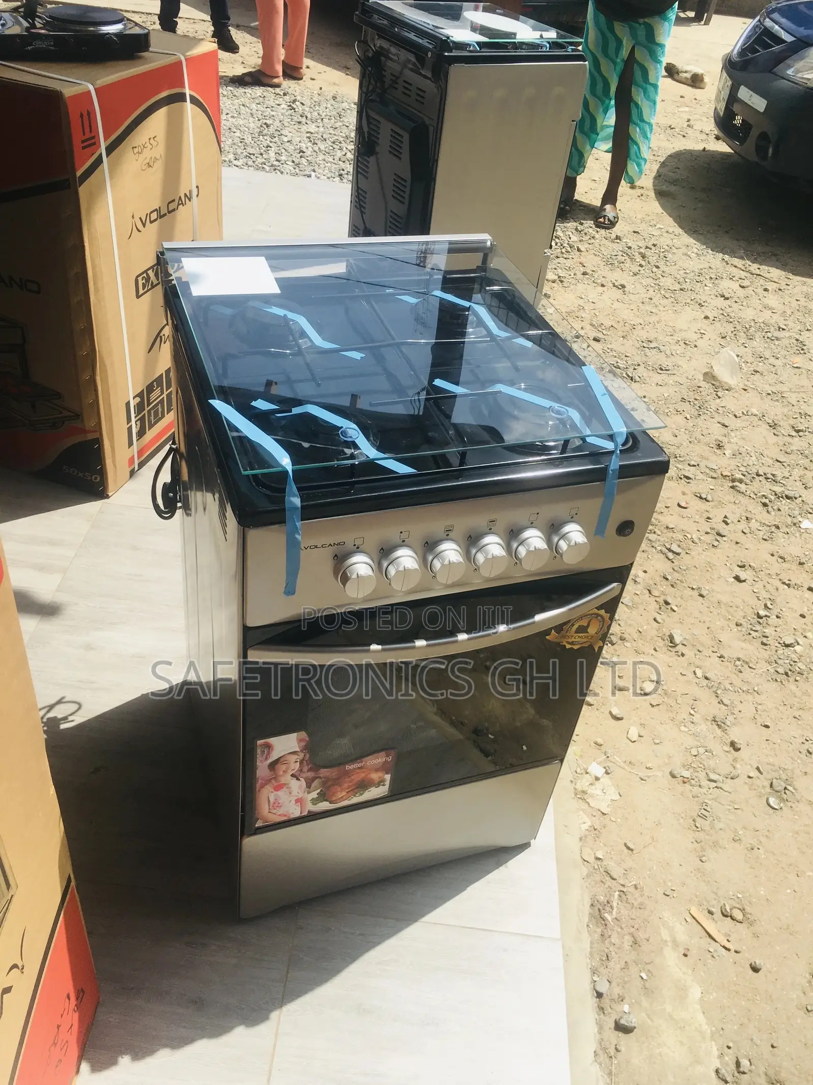 New Gas 4 Burner Cooker Oven With Grill Volcano 50x55
