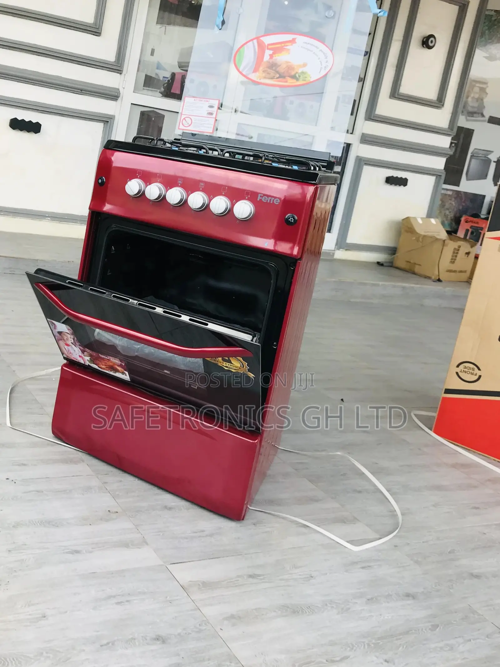 Oven With Grill 50x50 Volcano 4gas Cooker Red
