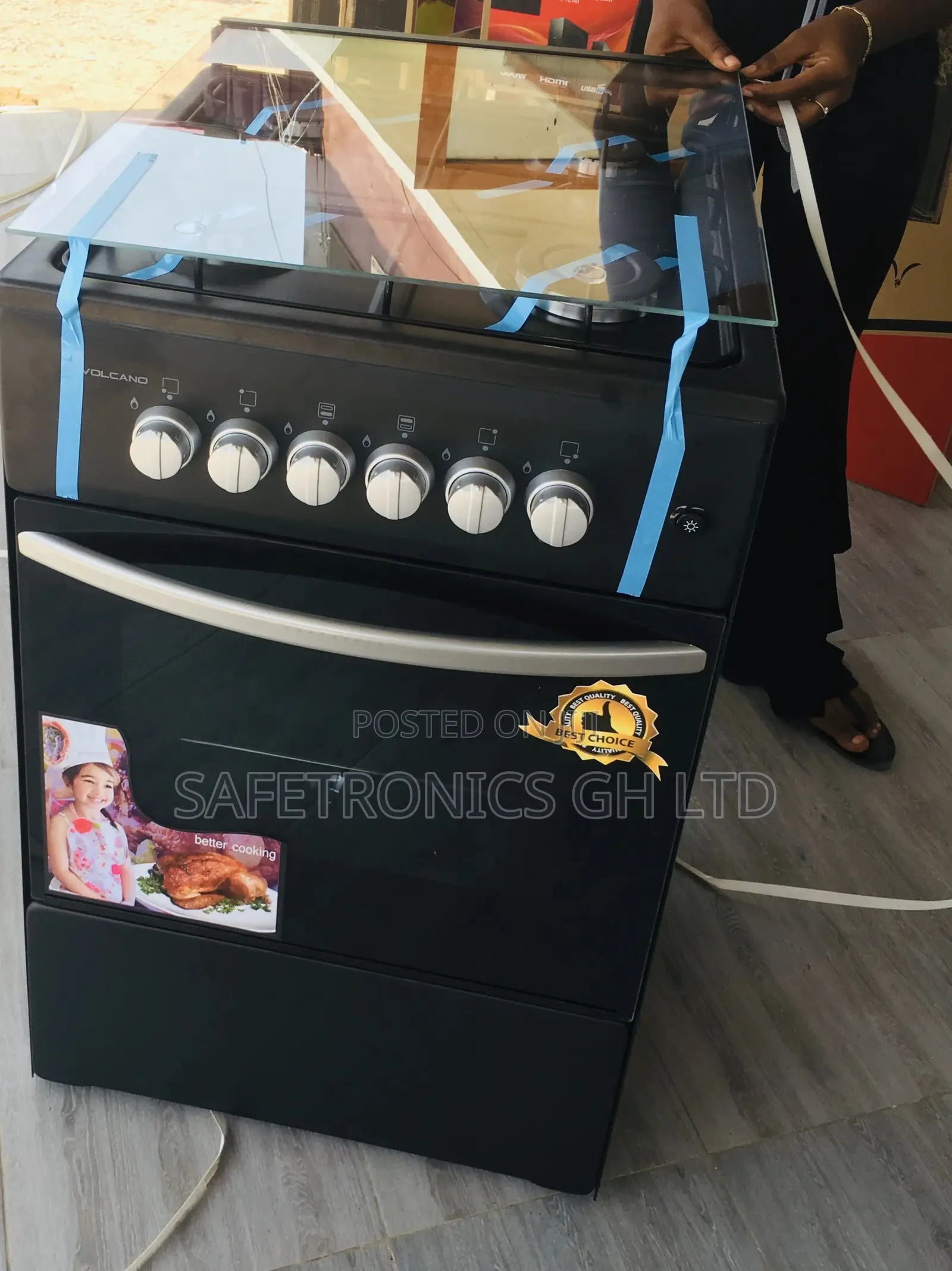 Black Neat Volcano 4 Gas Oven With Grill 50x50 Cooker