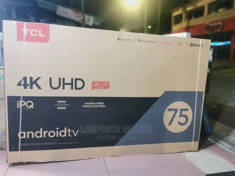 Ultra Slim~TCL 75” Android Smart TV