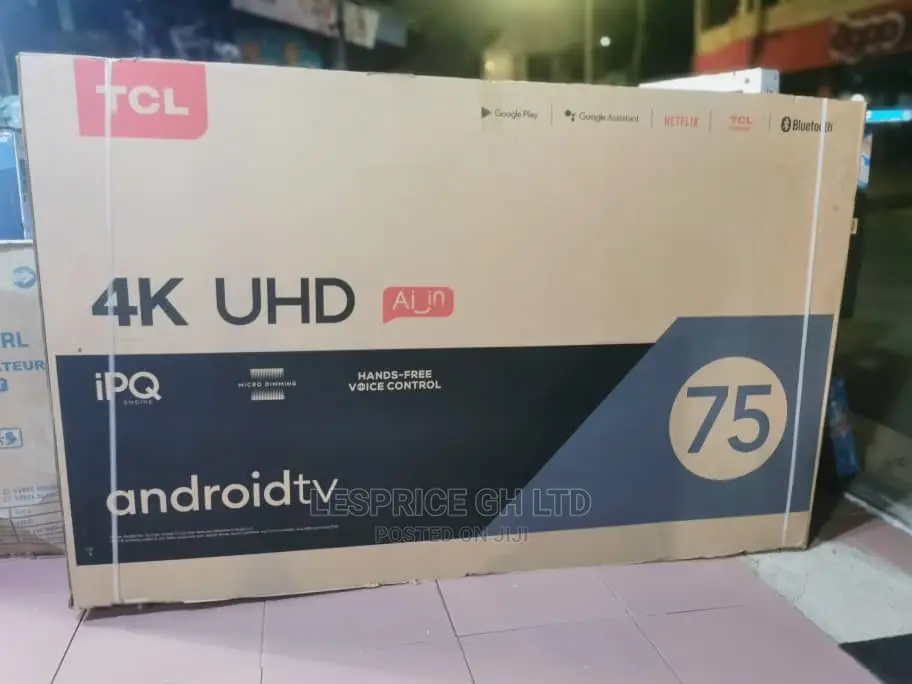 Ultra Slim~TCL 75” Android Smart TV