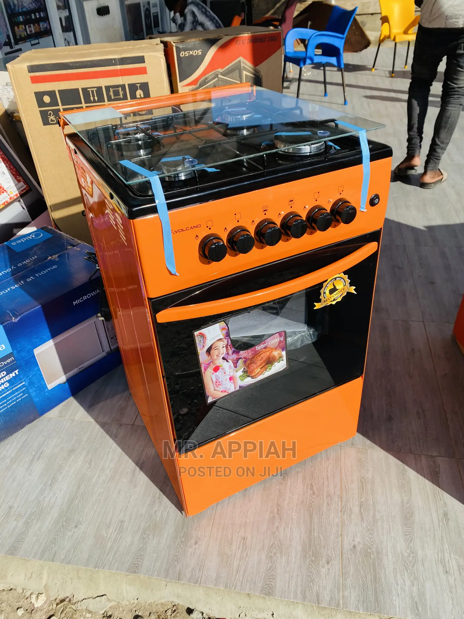 Easy and Fast Cooking(Orange)50x50 Volcano Gas Burner 