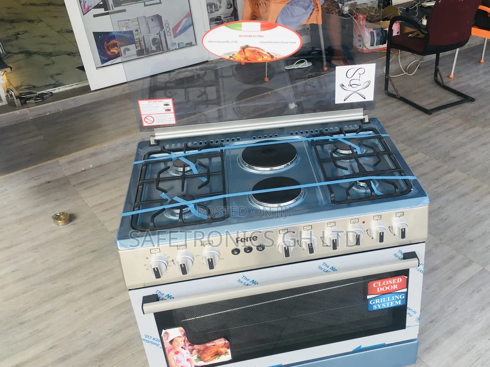 Grab Fast Cooker 2 Electric 4 Gas Ferre Oven Grill 60x90