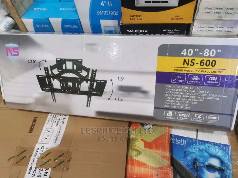 Full Motion TV Wall Bracket Dual Arm Swivel