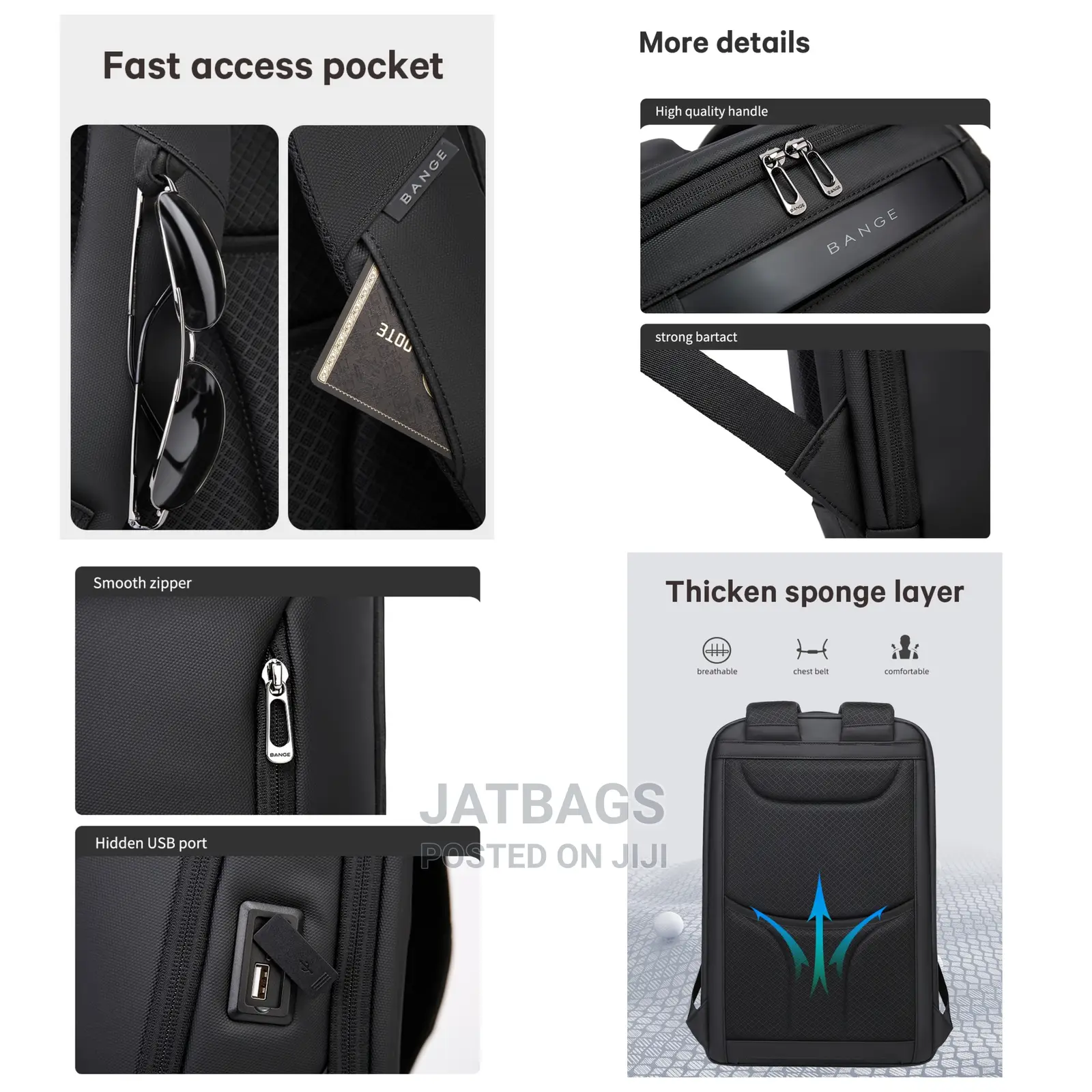 Grey Top-Notch Waterproof Laptop Backpack (FREE DELIVERY)