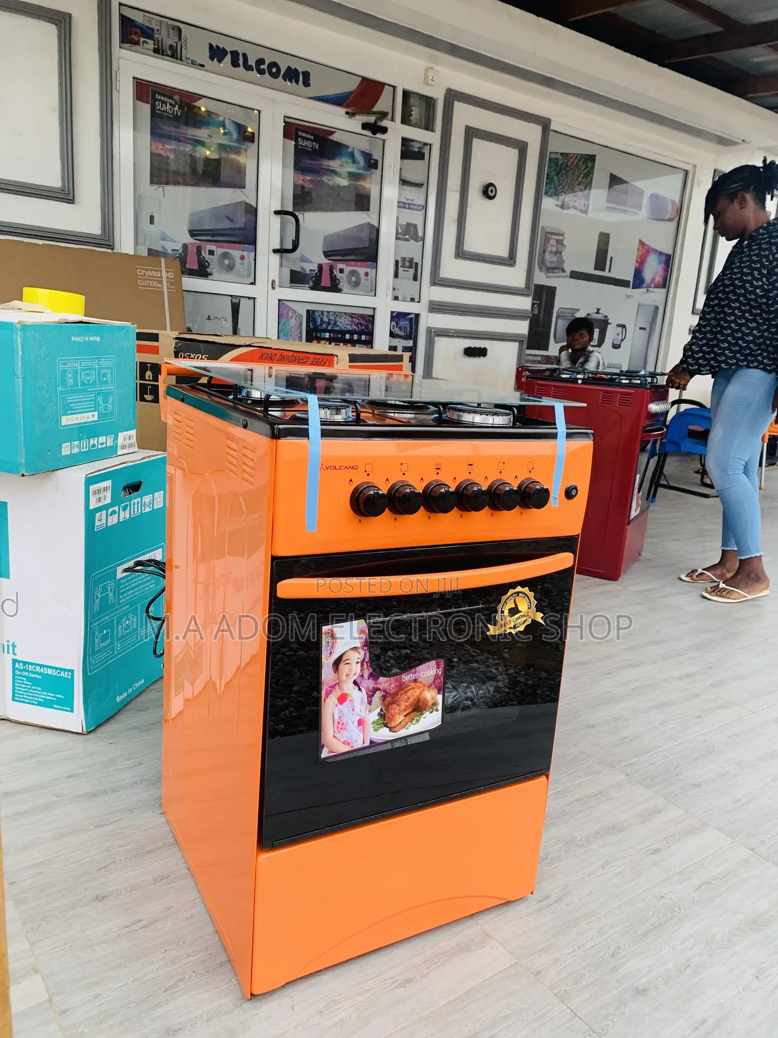 Sighted Volcano Orange .4B 50x50 Gas Stove With Grill