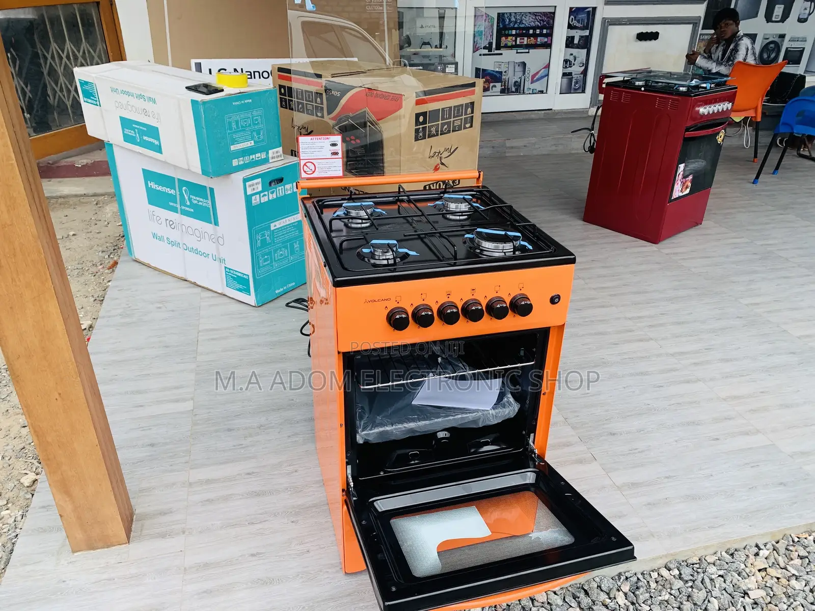 Original Volcano Orange 4 B 50x50 Gas Stove With Grill
