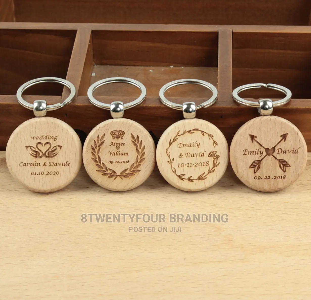 Wooden Keyholders (No Branding) MOQ: 100pcs