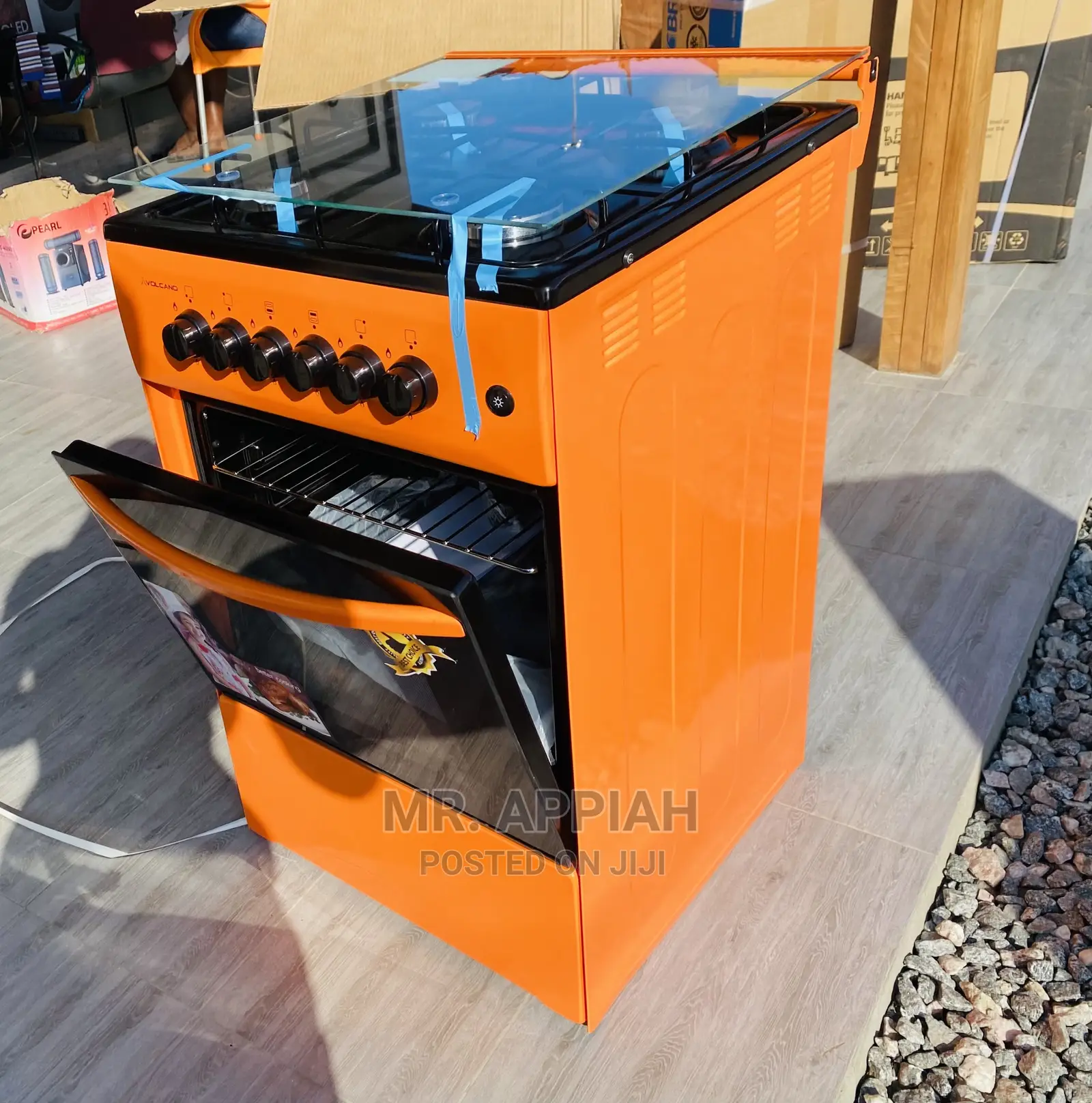 Durable 50x50 Volcano 4 Gas Burner With Grill(Orange) 