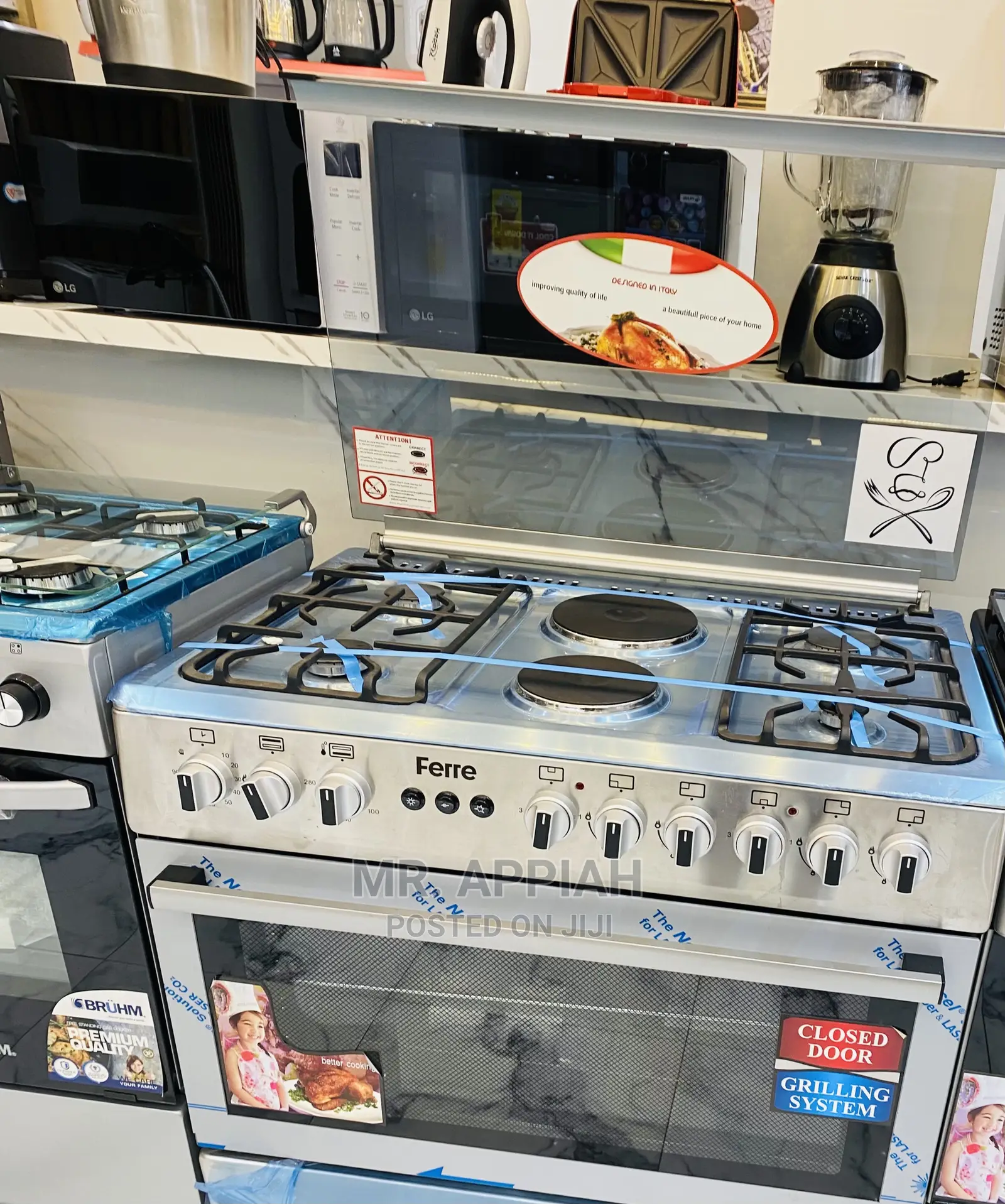 Original Ferre 60x904 Gas Cooker With 2electric Cooker,Gray