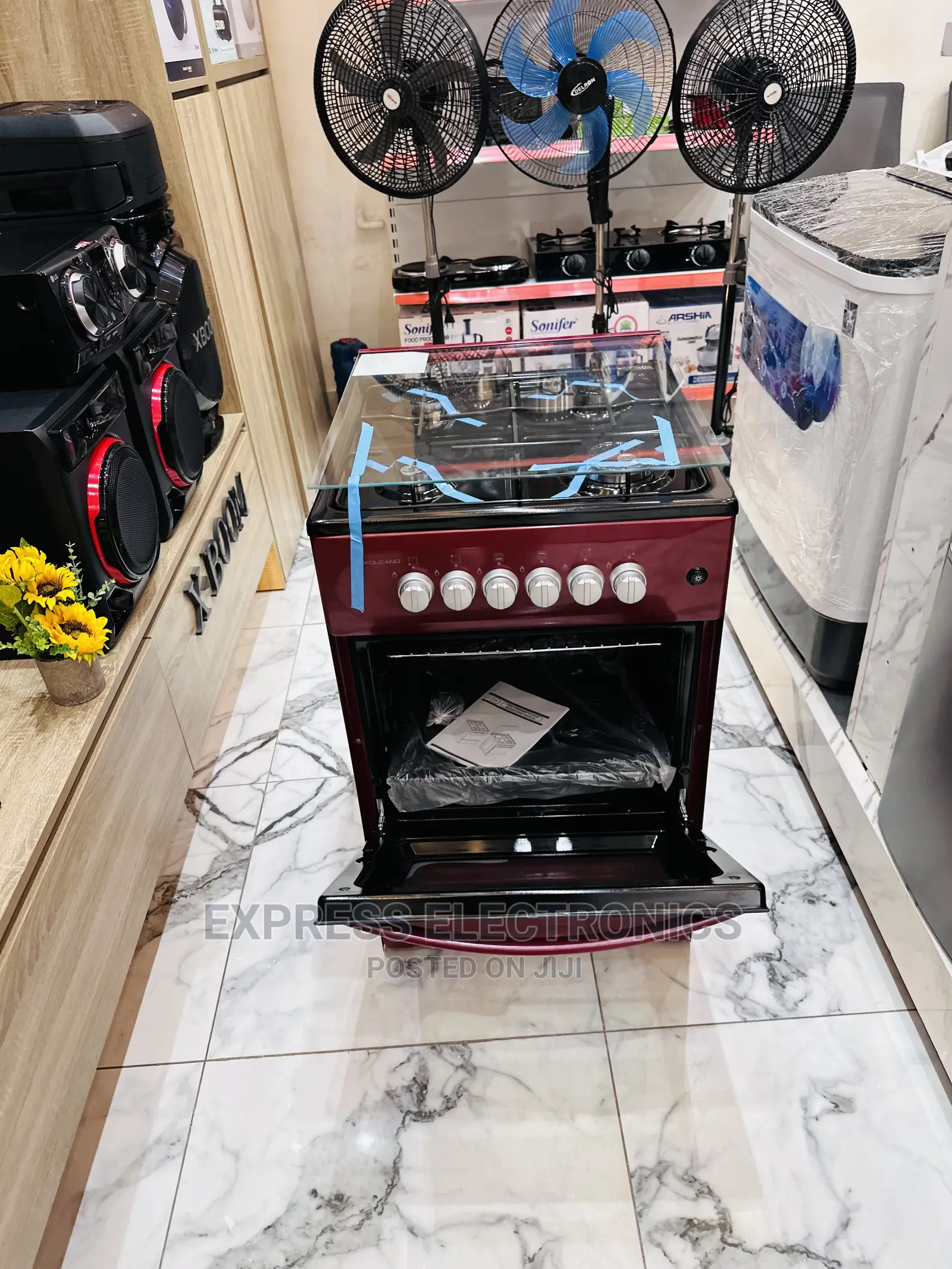 Recognize Volcano Red Gas Cooker 4burner Stove Oven