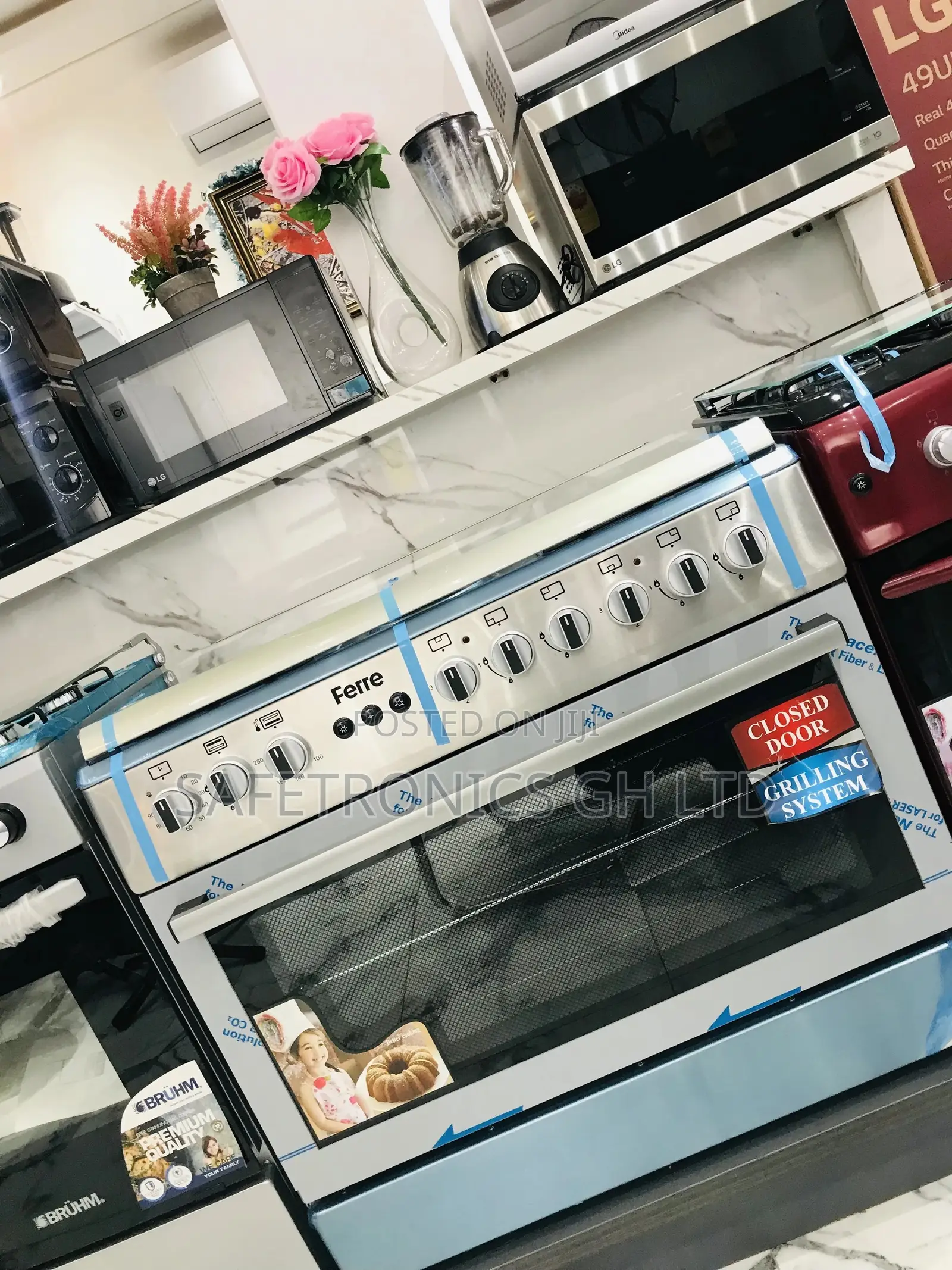 60x90 Ferre Oven With Grill 4 Gas 2 Electric  Cooker